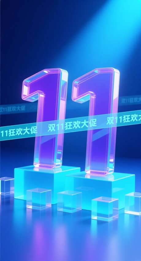 双十一狂欢大促_AI图片下载_采样_752X1392像素-立体,3D,大促-作品编号:2025102108344893-志·设`网