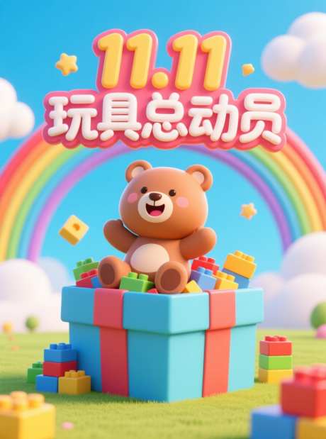 双十一玩具总动员_AI图片下载_采样_880X1184像素-双11,双十一,彩虹-作品编号:2025102110202823-志˘设′网