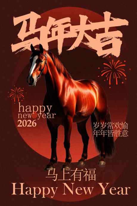 马年大吉新年节日活动海报_源文件下载_PSD格式_2362X3543像素-活动,传统,烟花-作品编号:2025102309062796-志′设˯网