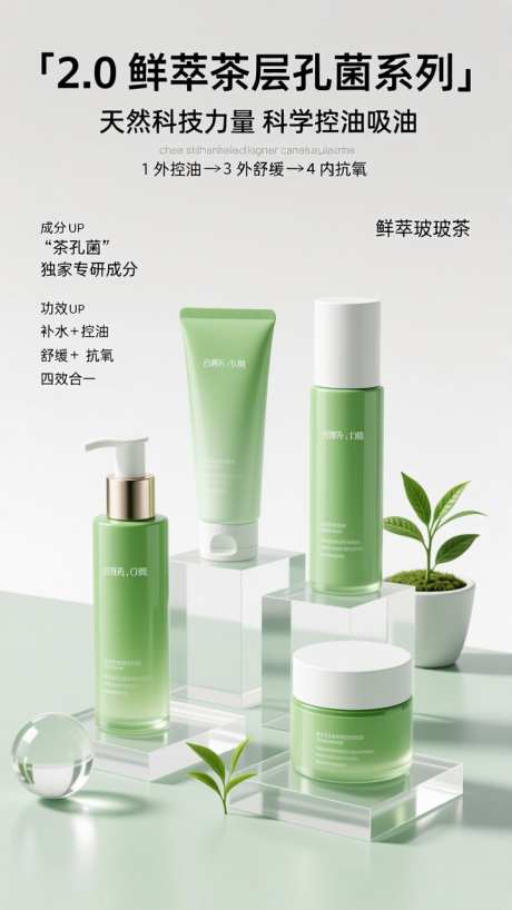 绿色清新美妆套装海报_AI图片下载_dpmpp_2m采样_720X1280像素-宣传,产品,套盒-作品编号:2025102214067978-志˱设˙网