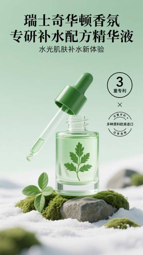 自然场景美妆精华液海报_AI图片下载_dpmpp_2m采样_720X1280像素-宣传,产品,场景-作品编号:2025102214166406-志·设,网