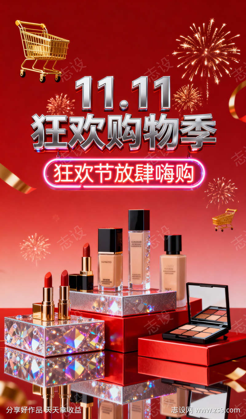 双十一购物海报