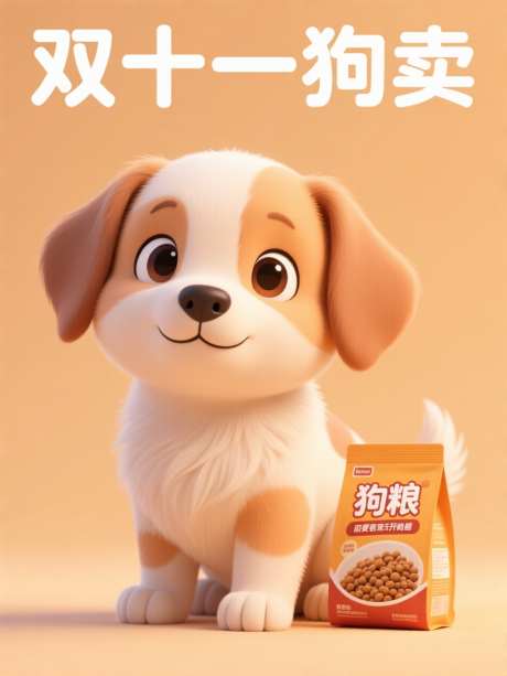 双十一卖狗粮海报_AI图片下载_euler采样_960X1280像素-暖色系,卡通,小狗-作品编号:2025102311154134-志·设ʹ֣֤֚֫֗ׄ网
