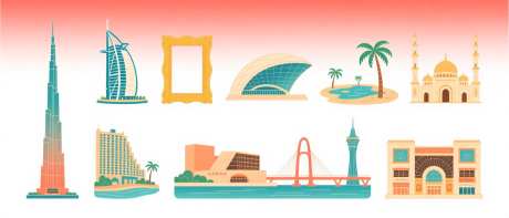迪拜国潮标志性建筑艺术手绘矢量插画_AI图片下载_采样_1568X672像素-矢量,插画,迪拜-作品编号:2025102417224437-志’设˜网
