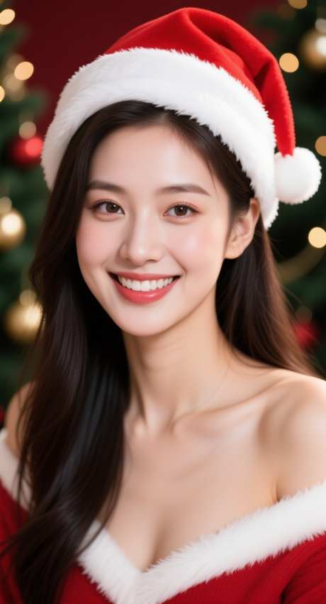 医美圣诞节模特_AI图片下载_采样_752X1392像素-创意,氛围感,模特-作品编号:2025102611585868-志͵设.网