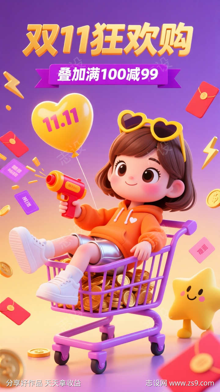 双11购物海报