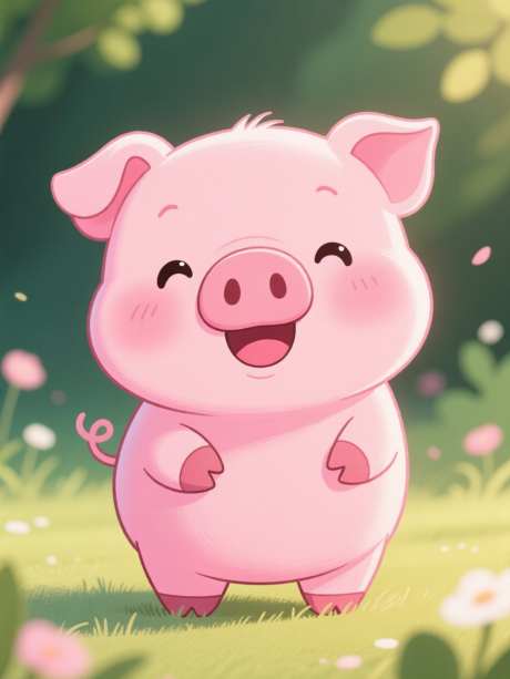 可爱粉卡通红猪_AI图片下载_euler采样_960X1280像素-手绘,猪,动物-作品编号:2025102813362214-志ˉ设˜网