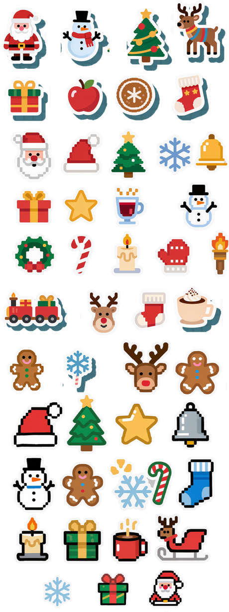 圣诞节像素风贴纸_源文件下载_PSD格式_1080X2885像素-元素,贴纸,像素风-作品编号:2025102810382715-志·设ˇ网