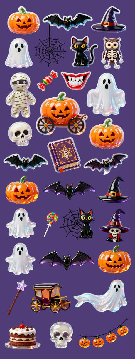 免抠万圣节立体贴纸_源文件下载_PSD格式_1080X2864像素-立体,膨胀,万圣节-作品编号:2025103014045356-志’设˙网