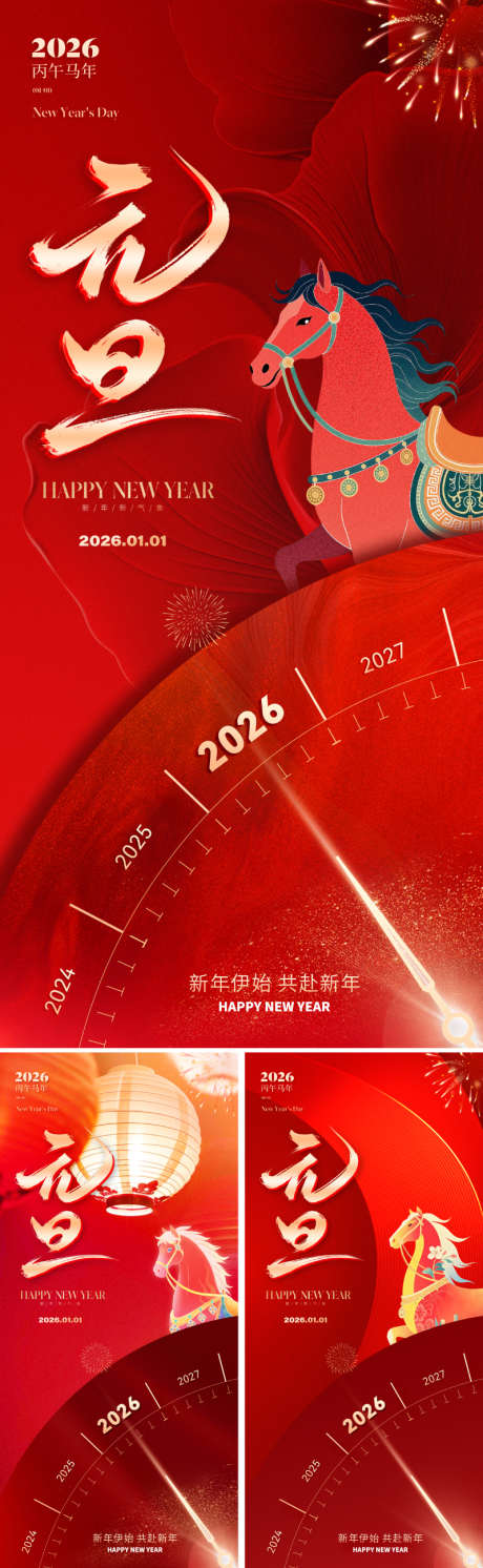 2026马年元旦海报_源文件下载_PSD格式_800X2595像素-年份,灯笼,烟花-作品编号:2025103015478981-志‛ۛ设ˈ̹网