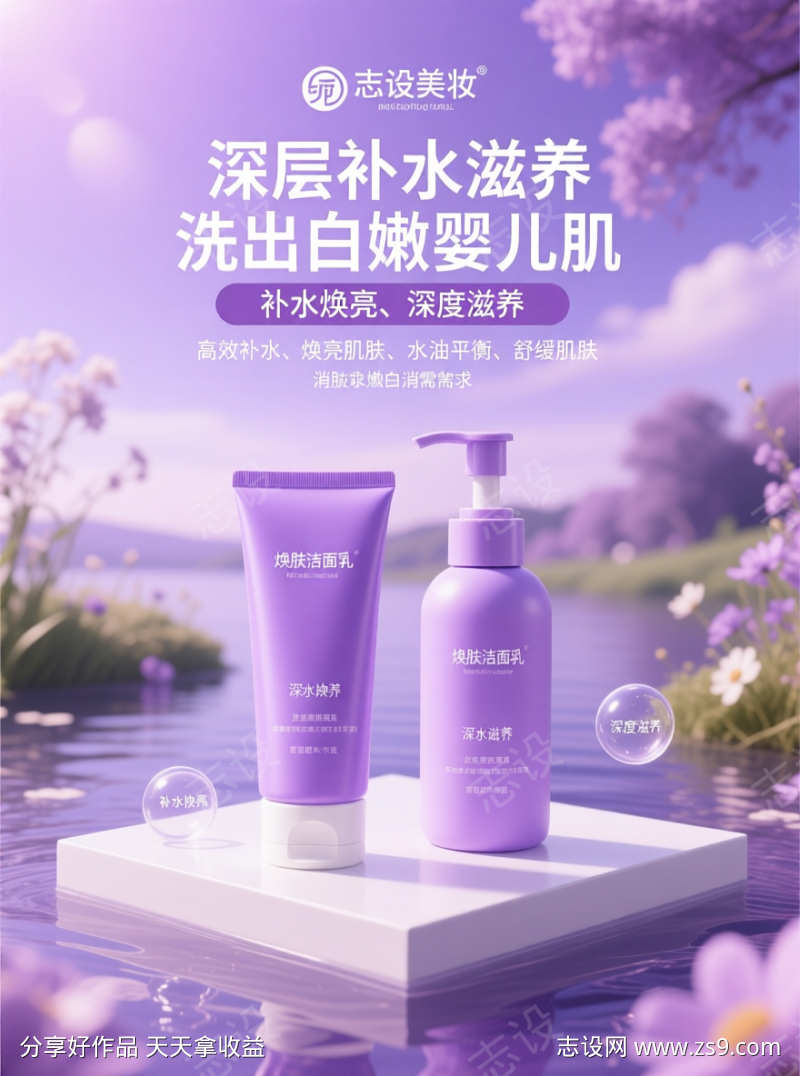 美妆洁面乳海报