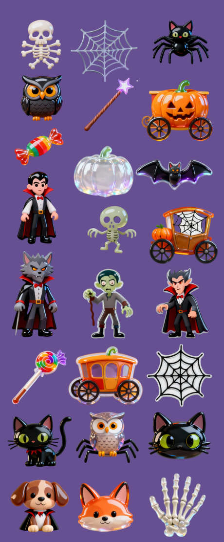 万圣节免扣立体贴纸_源文件下载_PSD格式_1080X2603像素-立体,膨胀,万圣节-作品编号:2025103108469990-志ˆ设,网