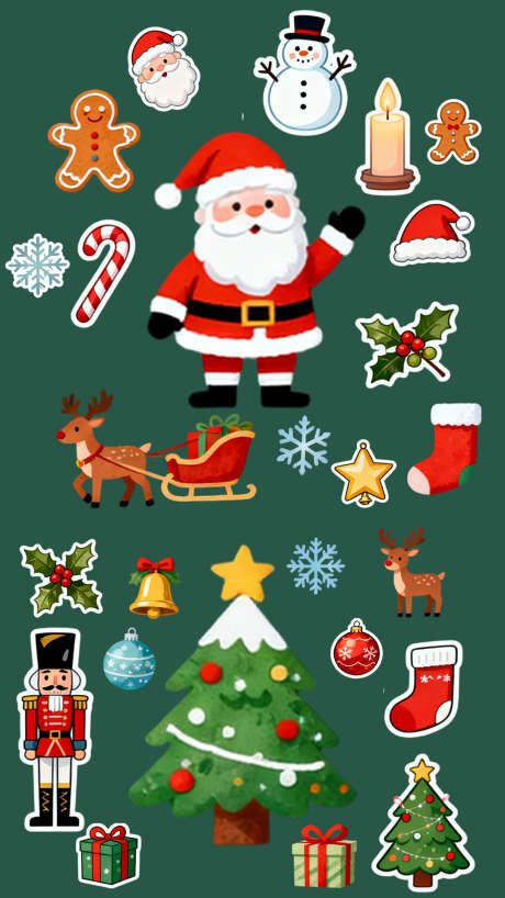 手绘插画风圣诞贴纸_源文件下载_PSD格式_1080X1920像素-立体,手绘,圣诞节-作品编号:2025110115107319-志′设˱网