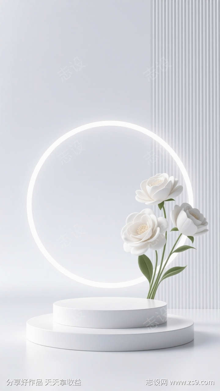 C4D简约电商产品海报展台背景