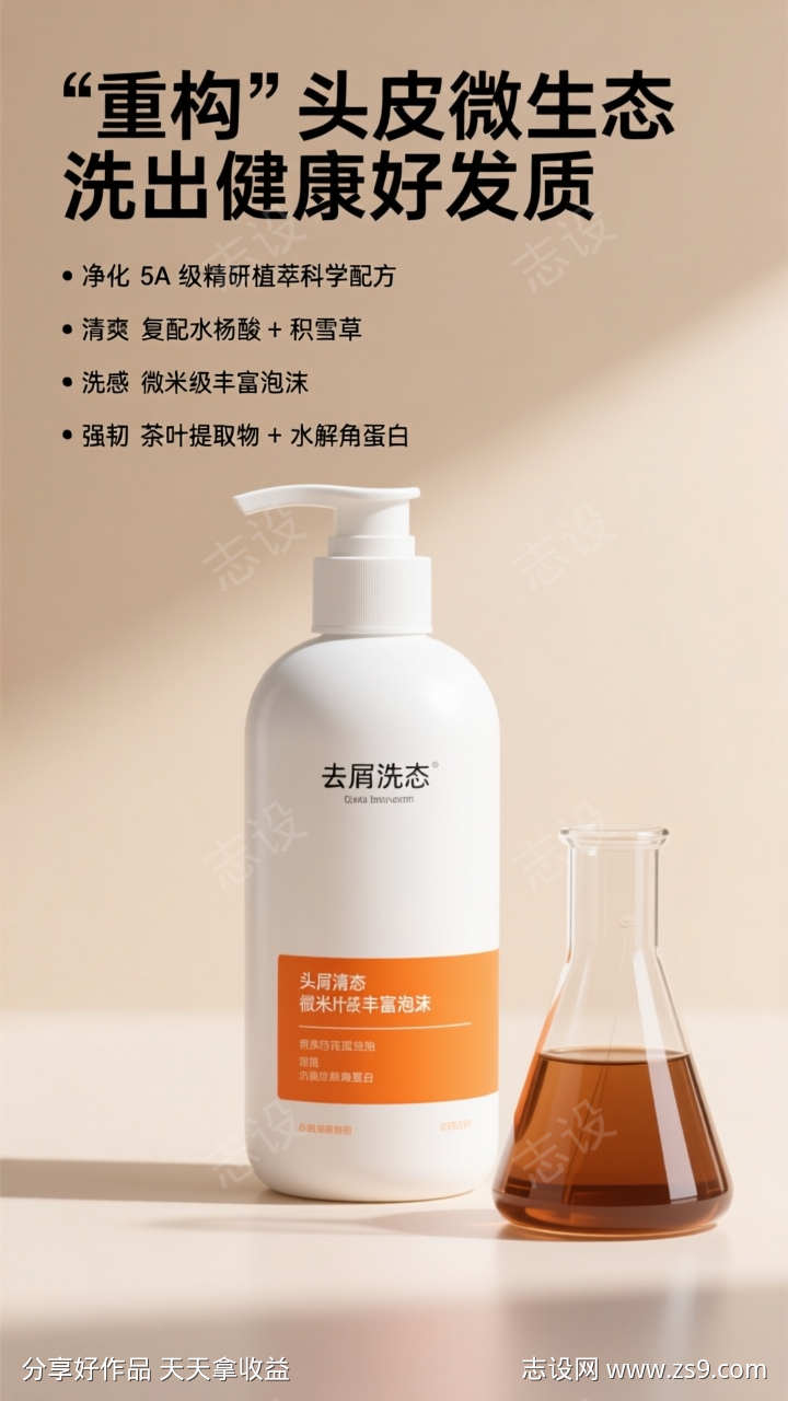 洗发水场景海报