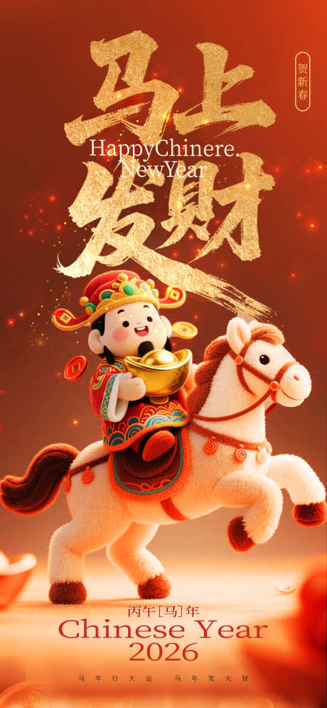 2026马年春节海报源文件104_源文件下载_PSD格式_1555X3370像素-3D,卡通,马上-作品编号:2025110409113104-志˯设˘网