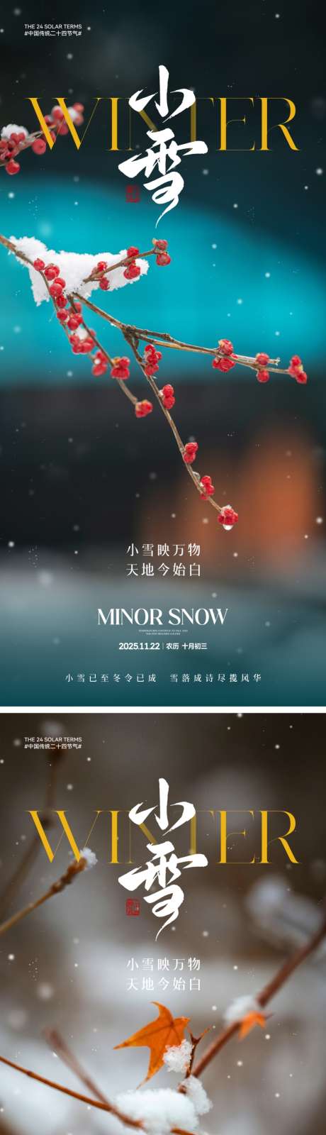 地产小雪节气海报_源文件下载_PSD,CDR格式_2000X4330像素-雪景,雪花,小雪-作品编号:2025110409357590-志·设˯网