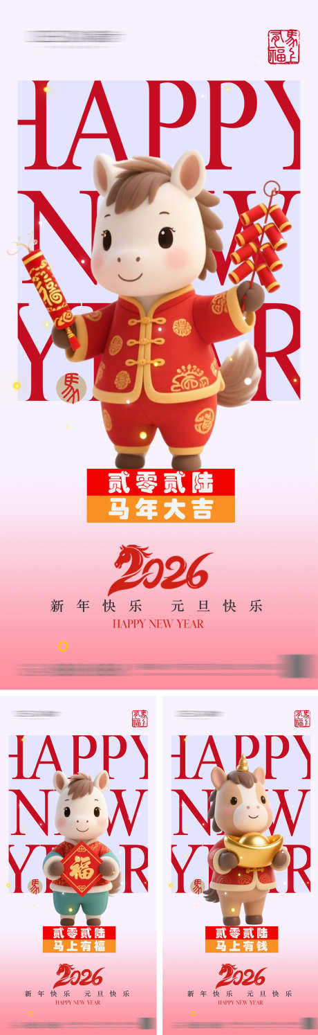 2026年元旦节小年除夕海报_源文件下载_PSD格式_1080X2340像素-新年,马年,2026-作品编号:2025110409468550-志‘设˙网