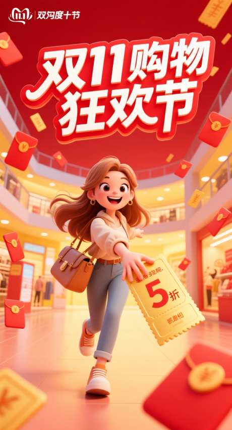 双十一购物狂欢节_AI图片下载_采样_752X1392像素-商场,宣传,海报-作品编号:2025110410034999-志ˉ设.网