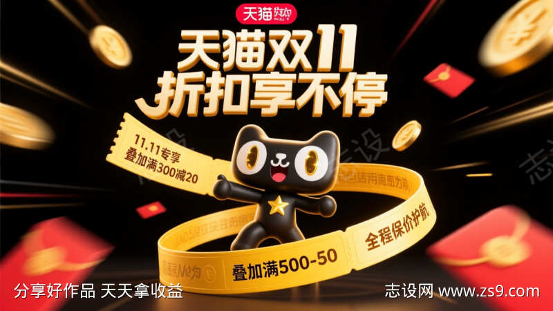 双十一天猫横图海报