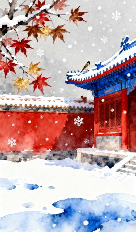 古风宫殿水墨山水插画海报_AI图片下载_采样_1152X2048像素-小学,大雪,冬至-作品编号:2025110610079024-志ˉ设·网