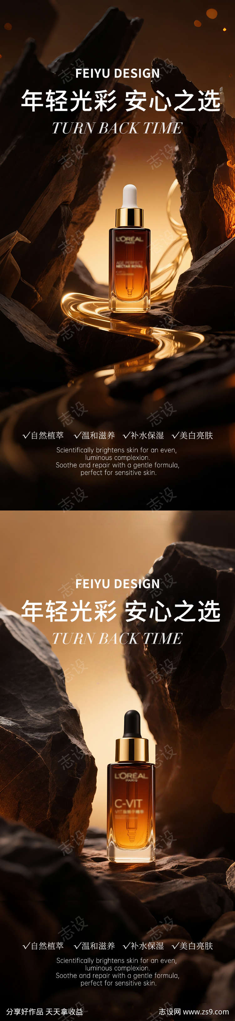 棕色高级产品海报