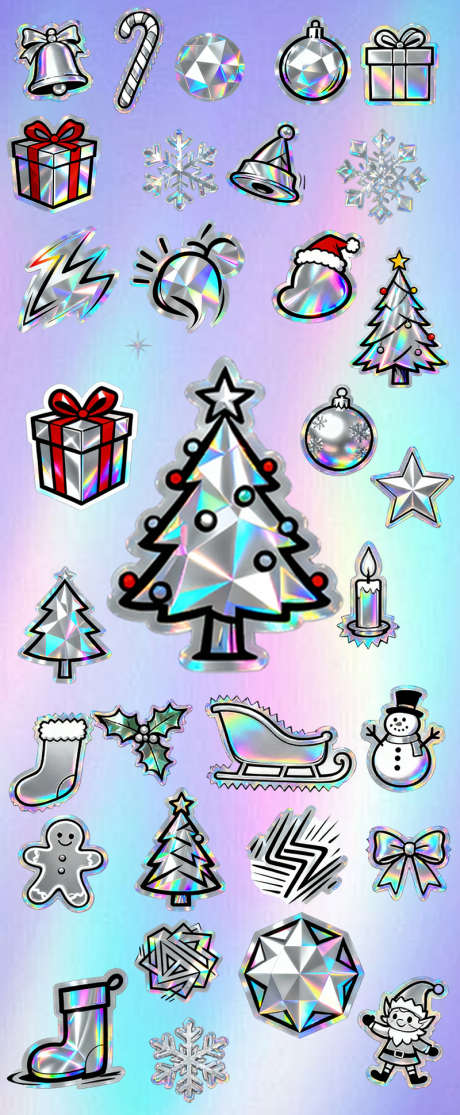 镭射风格圣诞贴纸_源文件下载_PSD格式_800X1939像素-膨胀,圣诞节,圣诞树-作品编号:2025110617267563-志‛ۛ设˰网