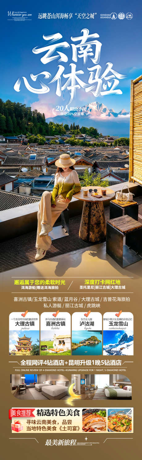 云南旅游海报昆明大理丽江西双版纳_源文件下载_PSD格式_900X2909像素-康养,银发,蜜月-作品编号:2025111011133399-志˱设·网
