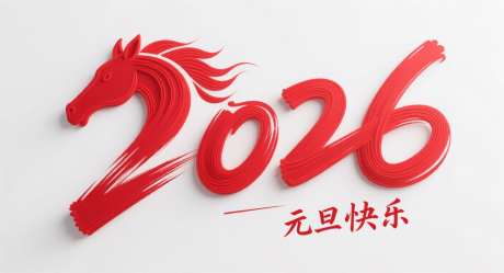 手写风格2026红色立体_AI图片下载_采样_1392X752像素-立体,手写,风格-作品编号:2025110916089916-志ˈ̹设·网