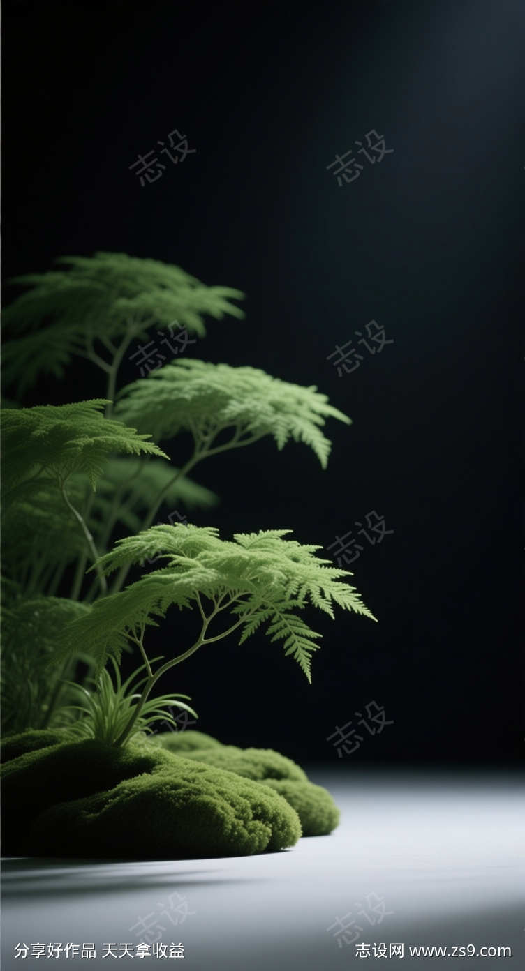 禅意的绿色调绿植