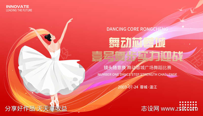广场舞蹈比赛展板