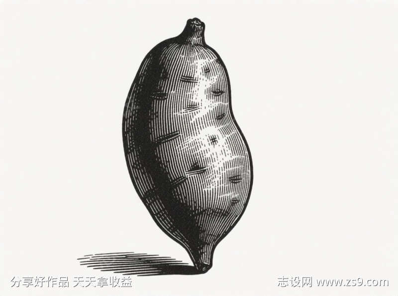 铜版雕刻红薯线稿