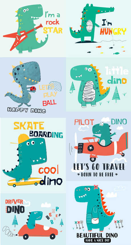 卡通可爱恐龙怪兽矢量素材1_源文件下载_PSD格式_1200X2245像素-可爱,恐龙,怪兽-作品编号:2025111102963647-志˒设˰网