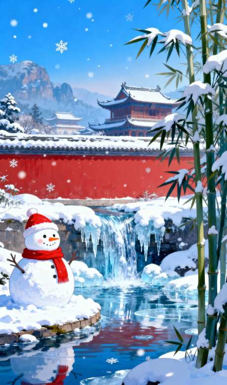 大雪节气海报背景_AI图片下载_采样_1152X2048像素-中式建筑,天空,雪花-作品编号:2025111220284987-志ˇ设˙网