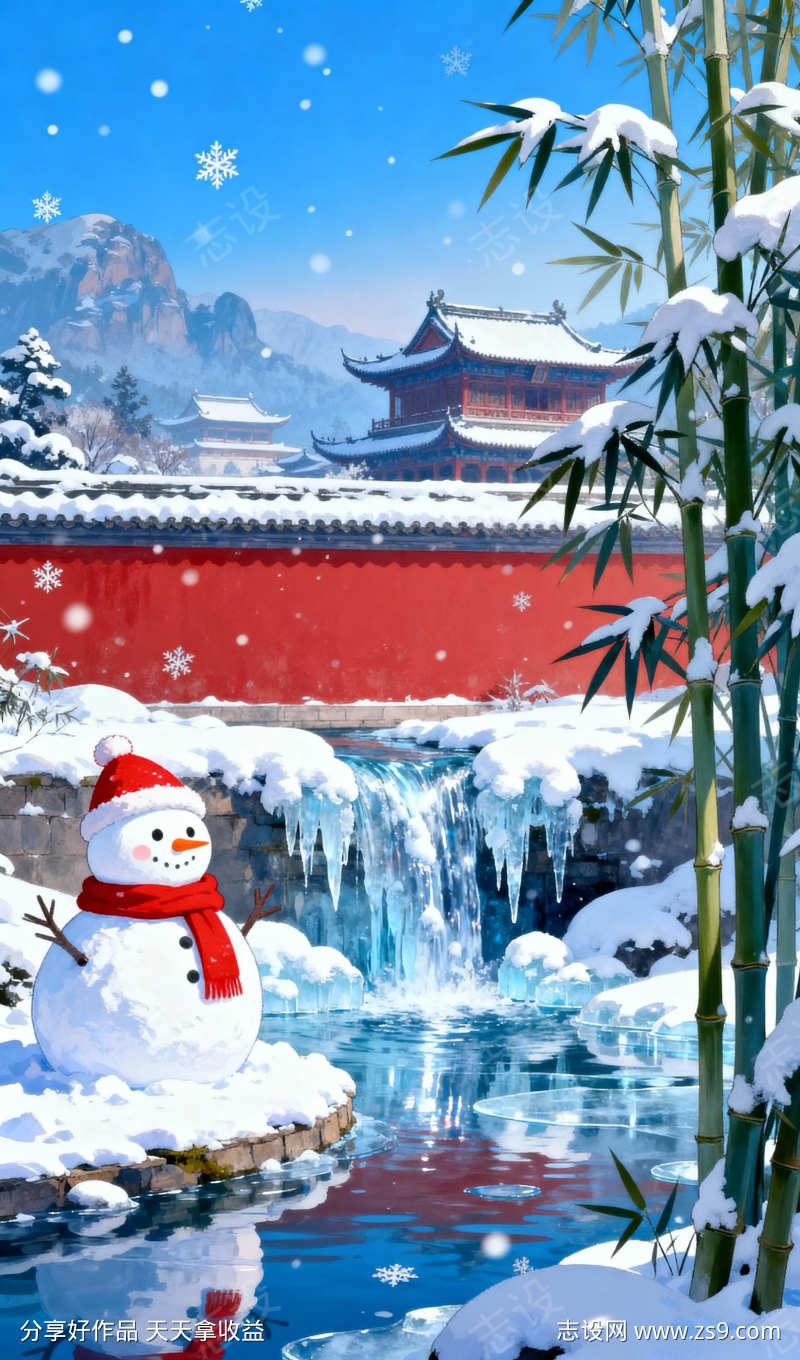 大雪节气海报背景