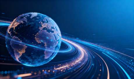 科技感KV背景_AI图片下载_采样_2048X1152像素-流线,地球,发布会-作品编号:2025111220286652-志ˇ设.网