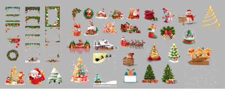 圣诞节元素_源文件下载_CDR格式_2362X939像素-圣诞老人,素材,元素-作品编号:2025111614097057-志˓设ˇ网