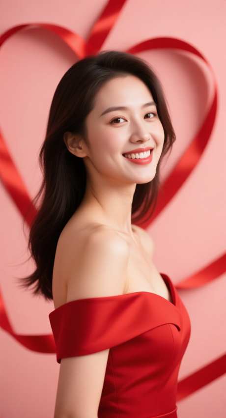 医美感恩节模特_AI图片下载_采样_752X1392像素-简约,爱心,模特-作品编号:2025111316199403-志͵设˯网