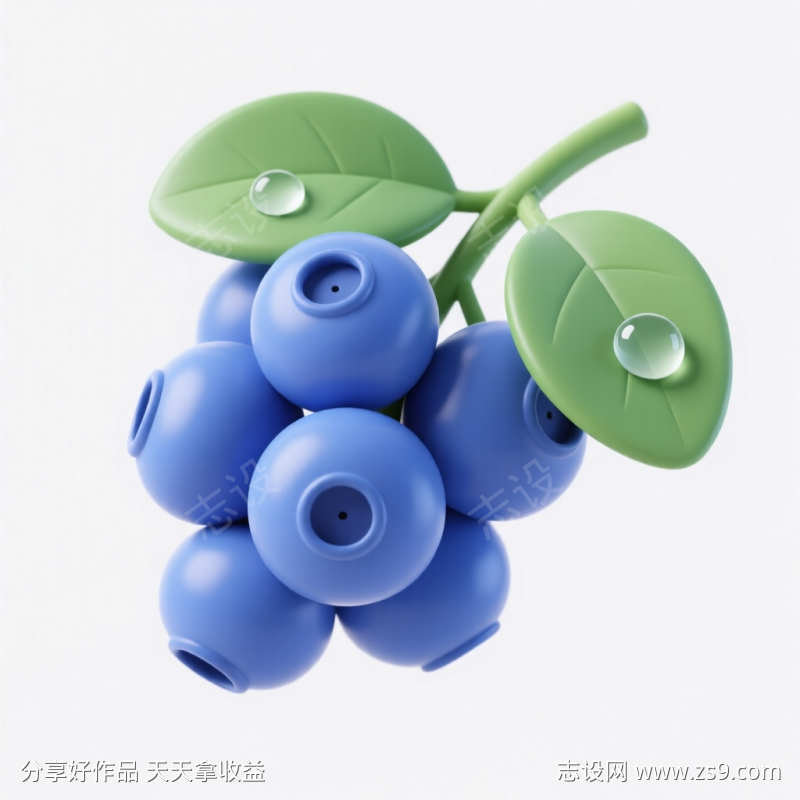 卡通3D仿真蓝莓