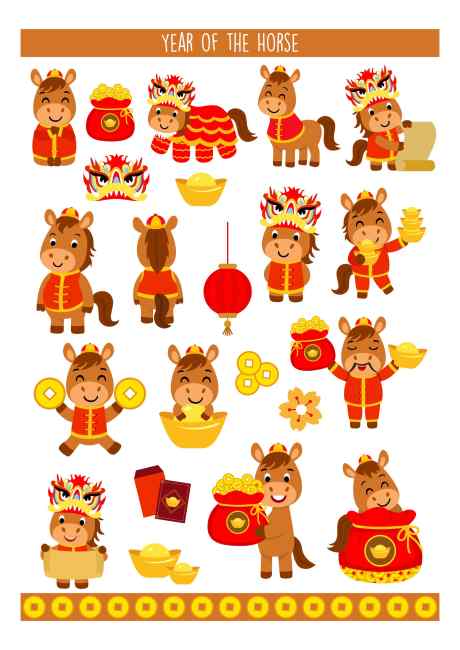 马年新年元素卡通贴纸_源文件下载_AI格式_2384X3371像素-新年,马年,春节-作品编号:2025111713397780-志,设ˈ̹网