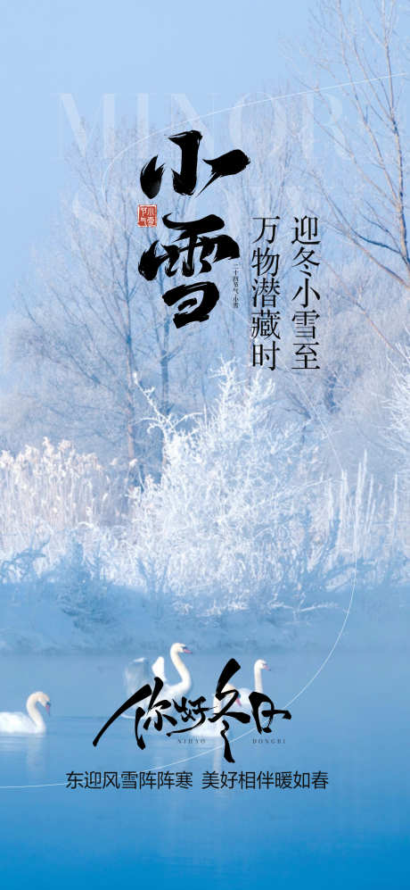 小雪节气海报_源文件下载_PSD格式_1080X2340像素-节气,小雪,简约-作品编号:2025112112238671-志˜设˒网