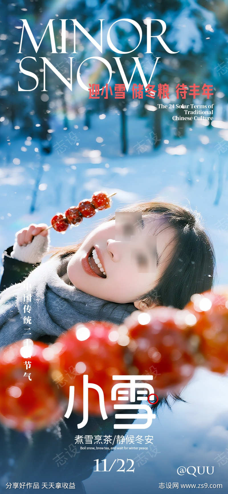 传统节气小雪节日海报