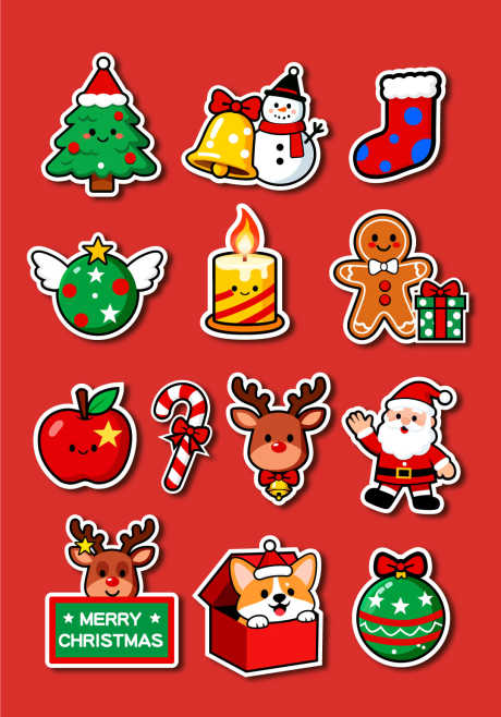 圣诞贴纸元素_源文件下载_AI格式_1080X1544像素-海报,贴纸,元素-作品编号:2025112413008392-志˱设˜网