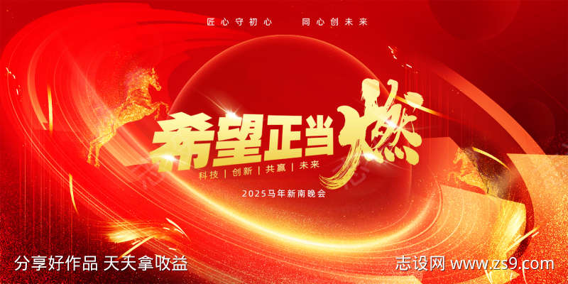 马年公司年会展板