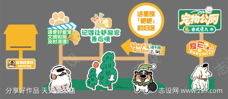 宠物厕所导视牌