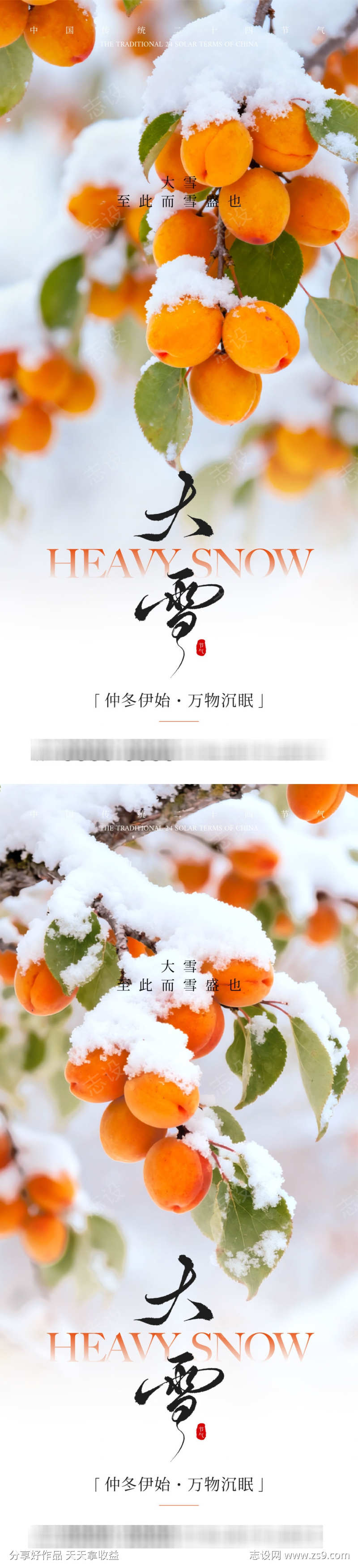 大雪节气海报