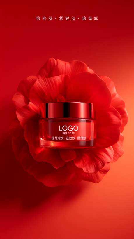 红色美妆面霜海报背景场景_AI图片下载_dpmpp_2m采样_720X1280像素-场景,海报,产品-作品编号:2025112516487819-志ˈ̹设ˉ网