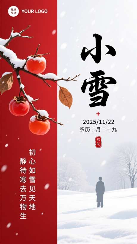 小雪节气海报_AI图片下载_dpmpp_2m采样_720X1280像素-简约,海报,节气-作品编号:2025112611523936-志·设˙网