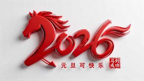 红色立体风格连笔马年logo_AI图片下载_euler采样_1280X720像素-红色,立体,风格-作品编号:2025112613468843-志˰设˲͓͕͔͐͑͗ٚٛٙ网