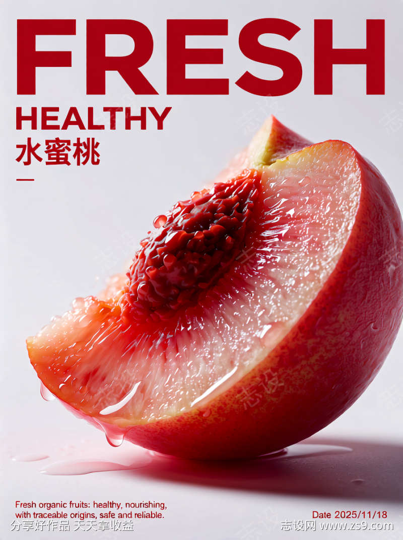 巨大水蜜桃切面主题海报